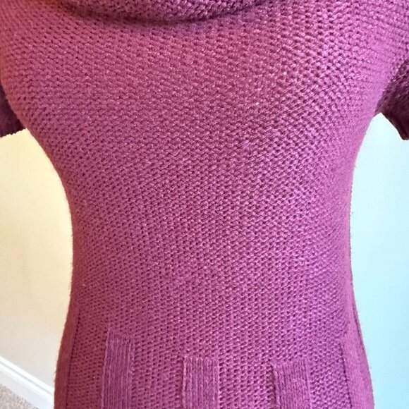 George Sweater Dress burgundy short sleeved sheath bodycon cowl neck Size M - Picture 3 of 13